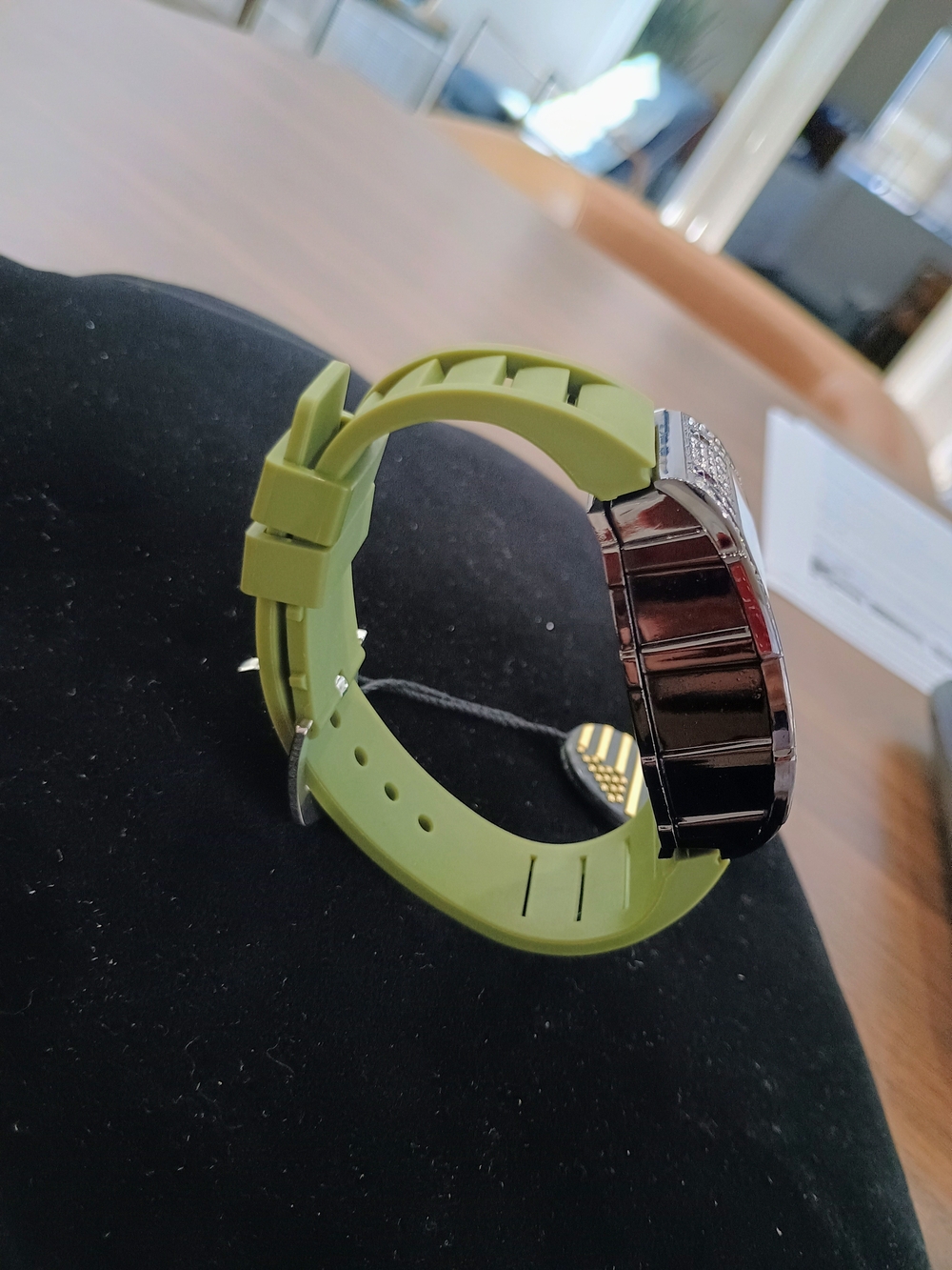 Green Strap Men's Crystal Accent Watch - Picture 2 of 6